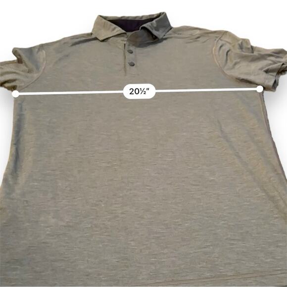 Lululemon Evolution Short Sleeve Polo Shirt in Gray/Brown Sz M - Picture 8 of 9